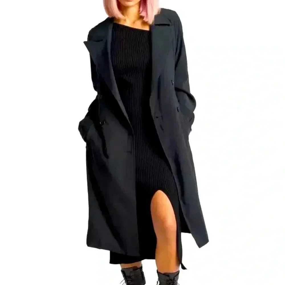 LITA by Ciara Elevate Trench Coat Black Size Medium - Picture 1 of 9